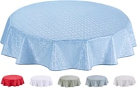 Home Direct Kerek Vinil Abrosz 155 cm - Kék-Szürke, Vízlepergető, Mosható Asztalterítő Konyhába, Étkezőbe, Kertbe 1