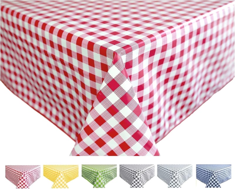 Home Direct Kockás Piros Vászon Terítő 140x180 cm Mosható