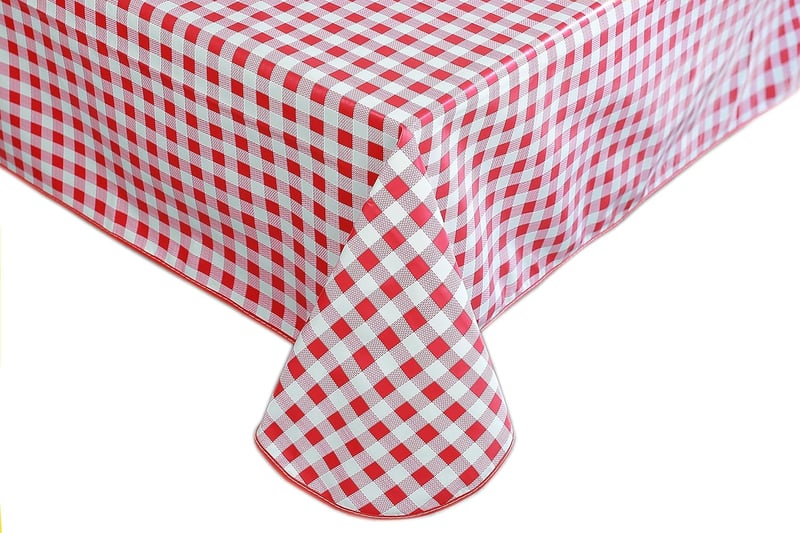 Home Direct Kockás Piros Vászon Terítő 140x180 cm Mosható