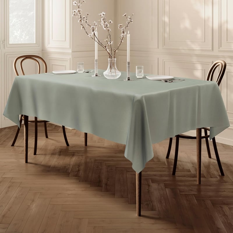 Home Direct Lótuszhatású Asztalterítő - Téglalap Alakú 140x240 cm Foltálló Poliészter Textil Terítő, Sage Zöld, Könnyen Tisztítható