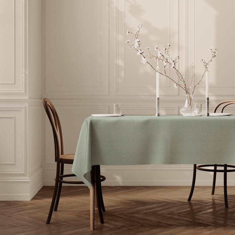 Home Direct Lótuszhatású Asztalterítő - Téglalap Alakú 140x240 cm Foltálló Poliészter Textil Terítő, Sage Zöld, Könnyen Tisztítható