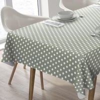Home Direct Pöttyös PVC Asztalterítő - Könnyen Tisztítható, Vízálló Abrosz, Zsálya Zöld Színben, 100x140 cm, Téglalap Alakú 1