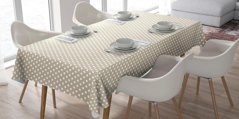 Home Direct Vászon Terítő Pöttyös Beige 140x180 cm Mosható