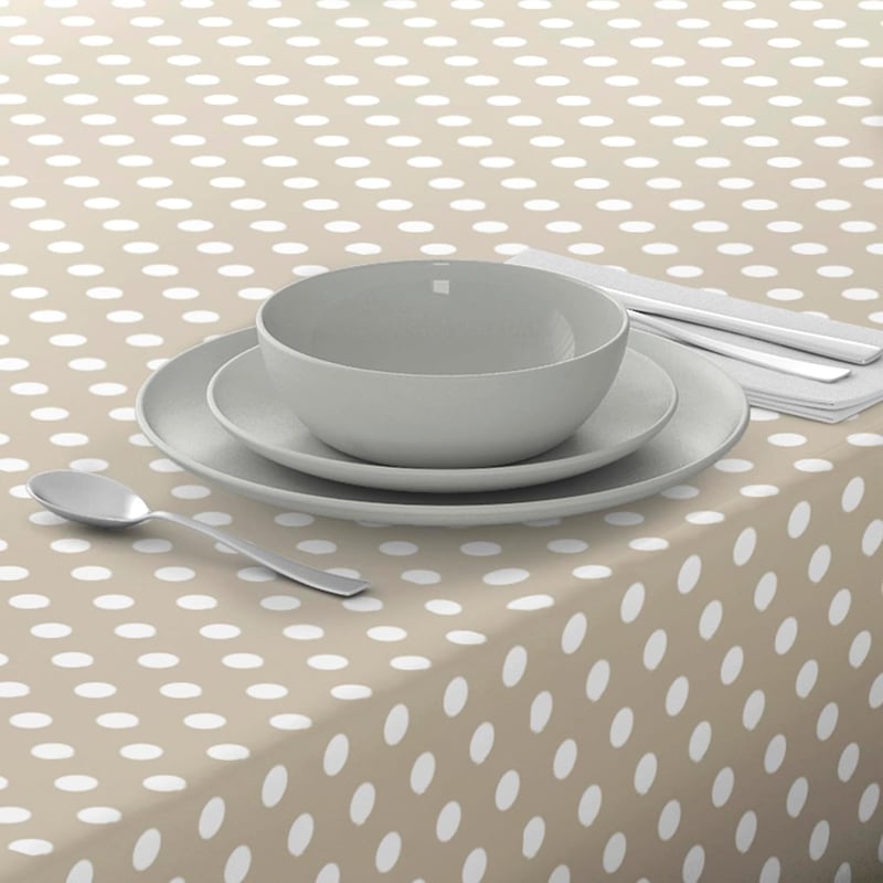 Home Direct Vászon Terítő Pöttyös Beige 140x180 cm Mosható