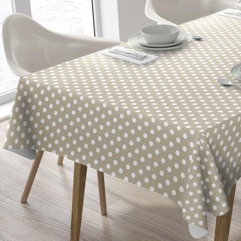 Home Direct Vászon Terítő Pöttyös Beige 140x180 cm Mosható