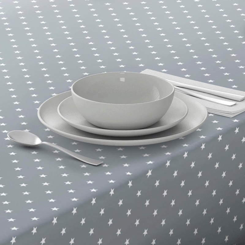 Home Direct Vízálló Terítő Négyzet 140x180 cm Csillag Mintás Szürke