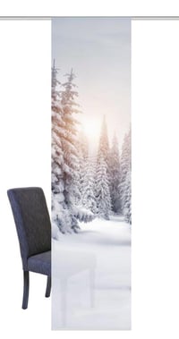 Home Fashion Wintersonne tolópanel, fehér, 245 x 60 cm, téli mintás ablakfüggöny nappali és hálószoba dekorációhoz 3