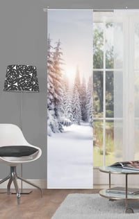 Home Fashion Wintersonne tolópanel, fehér, 245 x 60 cm, téli mintás ablakfüggöny nappali és hálószoba dekorációhoz 2