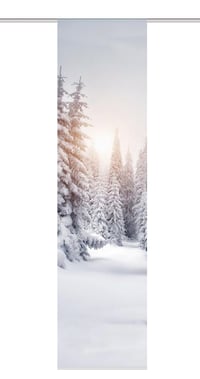 Home Fashion Wintersonne tolópanel, fehér, 245 x 60 cm, téli mintás ablakfüggöny nappali és hálószoba dekorációhoz 4