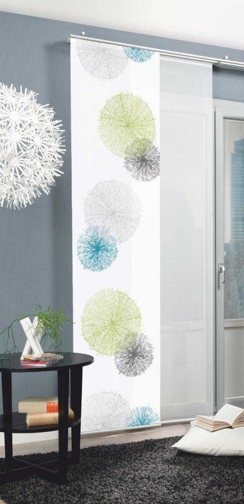 Zelený polyesterový záves Home Fashion, dekorácia na okno 96,5 x 23,6 palca