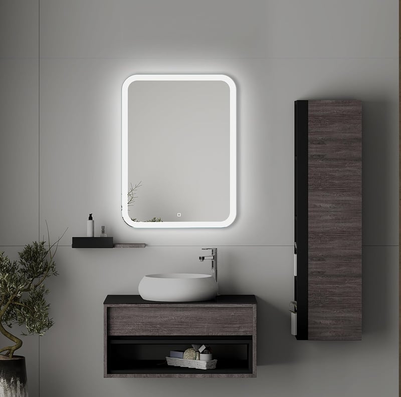 Home Glow 50x70 cm LED fürdőszobai tükör érintésérzékeny kapcsolóval