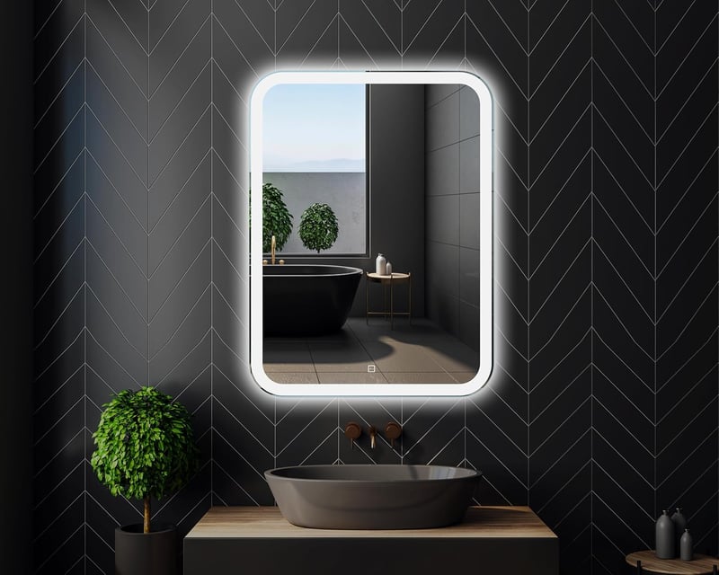 Home Glow 50x70 cm LED fürdőszobai tükör érintésérzékeny kapcsolóval