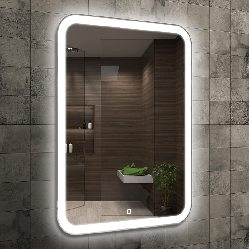 Home Glow 50x70 cm LED fürdőszobai tükör érintésérzékeny kapcsolóval
