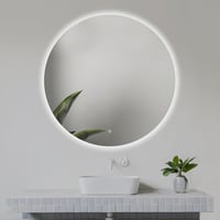 Home Glow 80 cm Kerek Fürdőszobai LED Tükör Érintőkapcsolóval - Természetes Fehér Háttérvilágítás, Üveg Keret, EU Gyártás 1