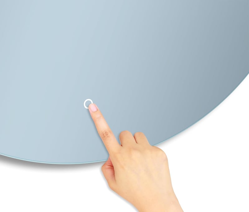 Home Glow 80 cm Kerek Fürdőszobai LED Tükör Érintőkapcsolóval - Természetes Fehér Háttérvilágítás, Üveg Keret, EU Gyártás