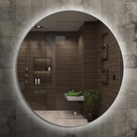 Home Glow 80 cm Kerek Fürdőszobai LED Tükör Érintőkapcsolóval - Természetes Fehér Háttérvilágítás, Üveg Keret, EU Gyártás 3