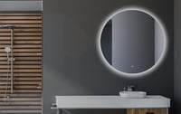 Home Glow 80 cm Kerek Fürdőszobai LED Tükör Érintőkapcsolóval - Természetes Fehér Háttérvilágítás, Üveg Keret, EU Gyártás 5