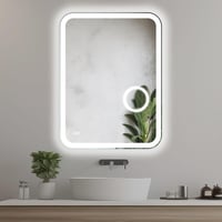 Home Glow LED Fürdőszobai Tükör 60x80 cm Világítással és Páramentesítővel - Érintőszenzoros Fali Sminktükör COB Szegélyvilágítással 1