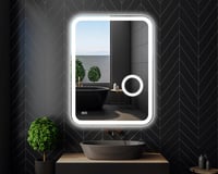 Home Glow LED Fürdőszobai Tükör 60x80 cm Világítással és Páramentesítővel - Érintőszenzoros Fali Sminktükör COB Szegélyvilágítással 3