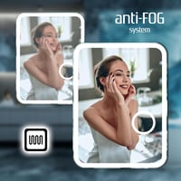 Home Glow LED Fürdőszobai Tükör 60x80 cm Világítással és Páramentesítővel - Érintőszenzoros Fali Sminktükör COB Szegélyvilágítással 2