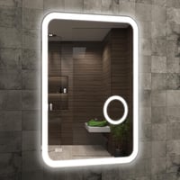 Home Glow LED Fürdőszobai Tükör 60x80 cm Világítással és Páramentesítővel - Érintőszenzoros Fali Sminktükör COB Szegélyvilágítással 4
