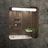 Home Glow Malmo 60x60 cm Fürdőszobai LED Tükör Érintőkapcsolóval - Négyzet Alakú, Homokfúvott Mintával, Energiatakarékos 5