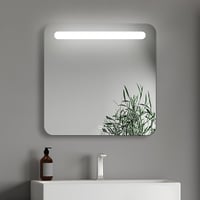 Home Glow Malmo 60x60 cm Fürdőszobai LED Tükör Érintőkapcsolóval - Négyzet Alakú, Homokfúvott Mintával, Energiatakarékos 3