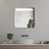 Home Glow Malmo 60x60 cm Fürdőszobai LED Tükör Érintőkapcsolóval - Négyzet Alakú, Homokfúvott Mintával, Energiatakarékos 1