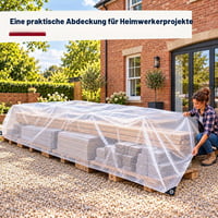 Home It Garden prozirna PE cerada 4x8 m, 120 g/m², vodootporna, otporna na UV zračenje, ojačana — cerada poderana na 2 mjesta (stanje: vidi drugu sliku) 7