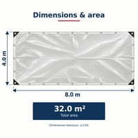 Home It Garden prozirna PE cerada 4x8 m, 120 g/m², vodootporna, otporna na UV zračenje, ojačana — cerada poderana na 2 mjesta (stanje: vidi drugu sliku) 8