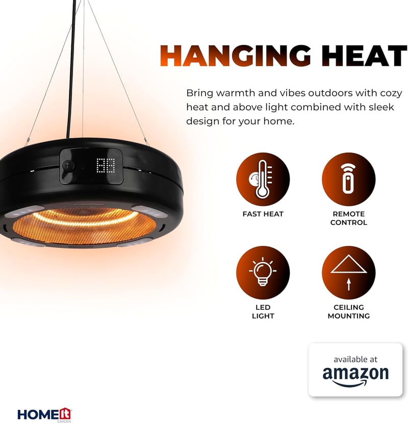 Home>it Függőleges Teraszfűtő Karbon Csővel LED Világítással 1500W Távirányítóval