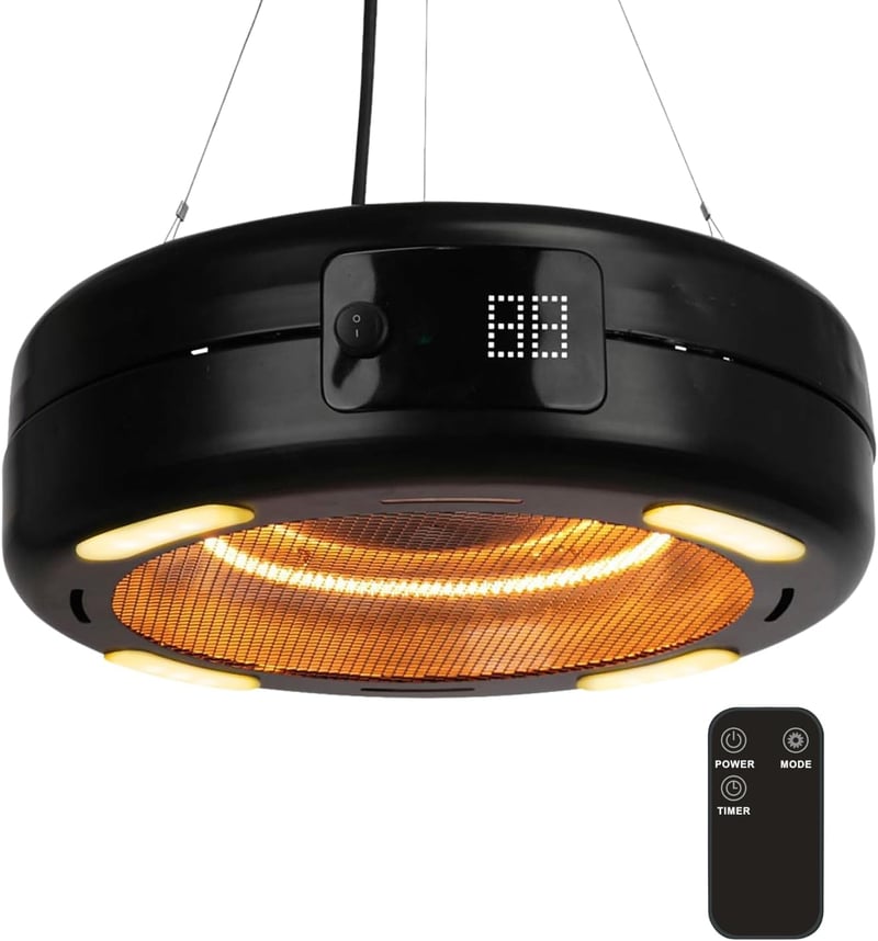 Home>it Függőleges Teraszfűtő Karbon Csővel LED Világítással 1500W Távirányítóval