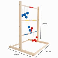 Acasă > IT Joc de îndemânare Scara cu bile (Ladder Golf) cu 6 mingi, din lemn natural, pentru grădină 2