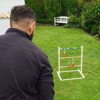 Acasă > IT Joc de îndemânare Scara cu bile (Ladder Golf) cu 6 mingi, din lemn natural, pentru grădină 4