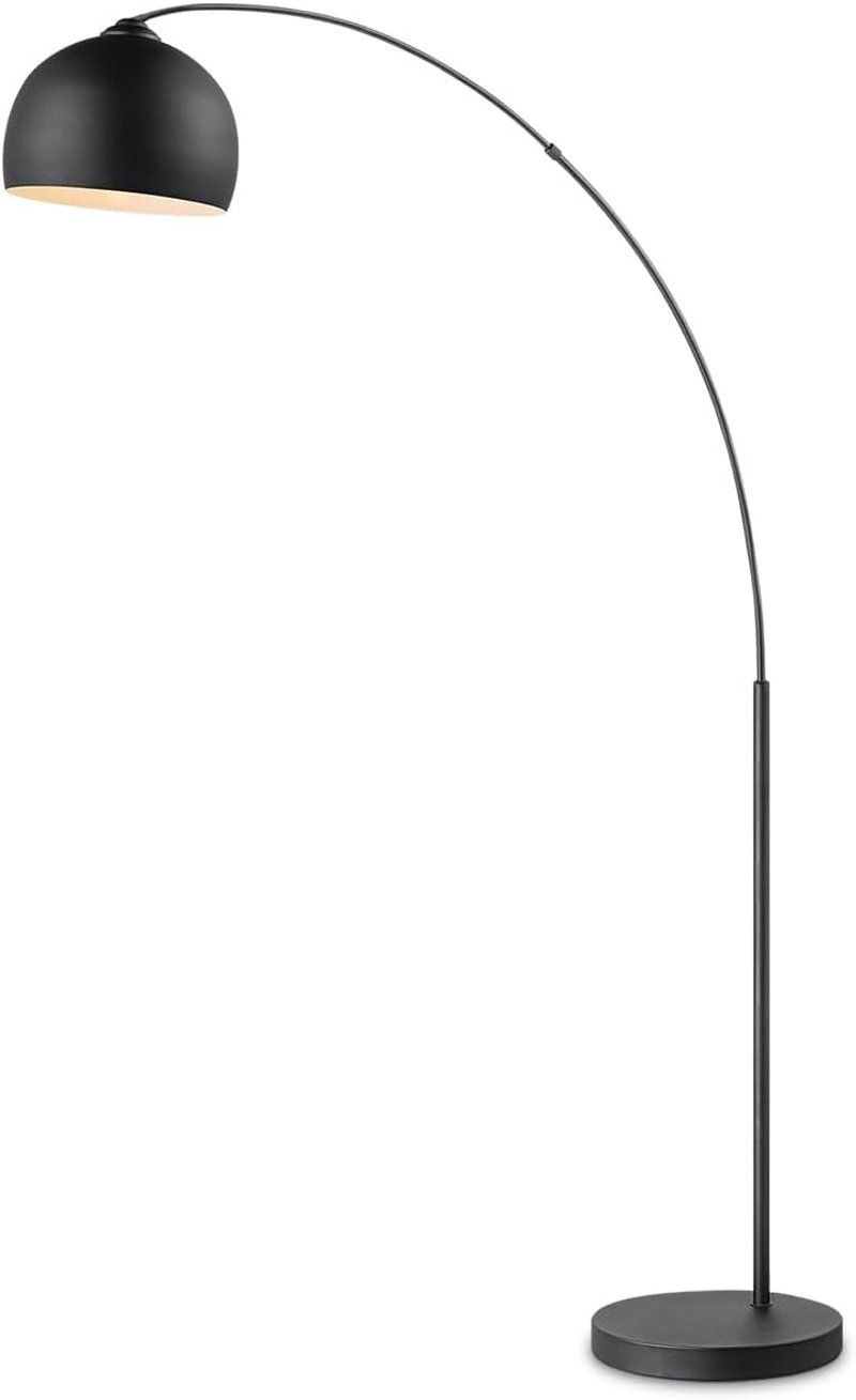 Home Sweet Home Collection ipari vintage ívlámpa fekete fém árnyékolóval, 172 cm, LED fényforrás