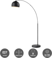 Home Sweet Home Collection ipari vintage ívlámpa fekete fém árnyékolóval, 172 cm, LED fényforrás 4