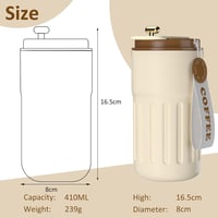 Homealexa 410ml Hőtartó Utazó Kávésbögre Digitális Kijelzővel Rozsdamentes Acél - 410 ml, A-coffee 7