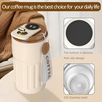 Homealexa 410ml Hőtartó Utazó Kávésbögre Digitális Kijelzővel Rozsdamentes Acél - 410 ml, A-coffee 5