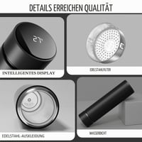Termos Homealexa 500 ml, sticlă de băut din oțel inoxidabil 304 cu izolație în vid, afișaj digital al temperaturii cu ecran tactil LED, negru 4