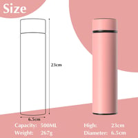 Termos cu vacuum Homealexa 500ml din oțel inoxidabil cu afișaj LED, roz 3