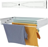 HomeArt Falra Szerelhető Kihúzható Ruhaszárító - 95 cm, Összecsukható, Bel- és Kültéri Használatra, Mintás Fehér, 25 kg Teherbírás, Alumíniu 1