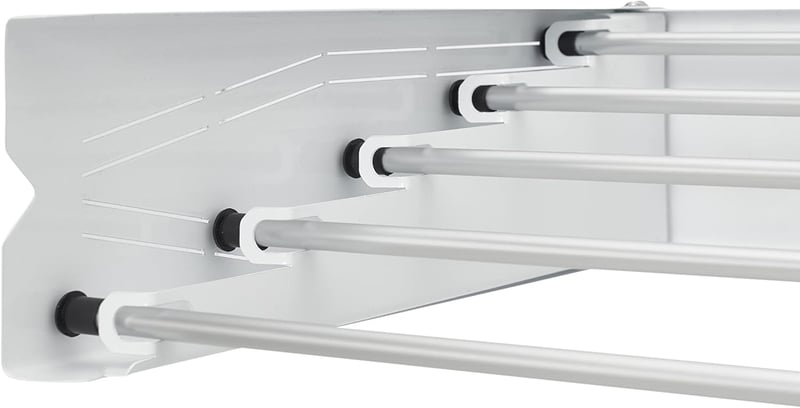 HomeArt Falra Szerelhető Kihúzható Ruhaszárító - 95 cm, Összecsukható, Bel- és Kültéri Használatra, Mintás Fehér, 25 kg Teherbírás, Alumíniu