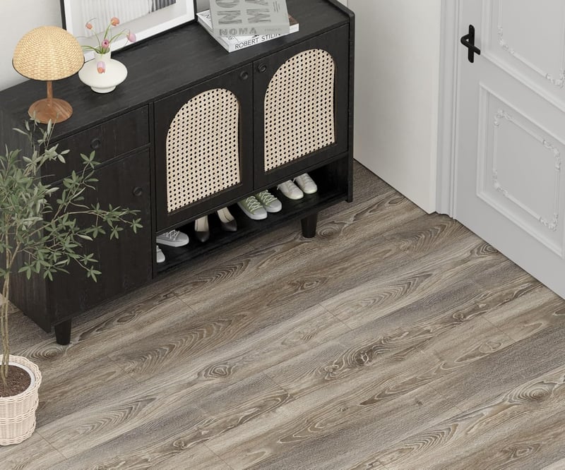 Homease öntapadós PVC padló, vízálló vinyl csempe, fa hatású, 91x15 cm, 72 db