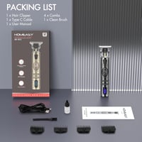 HOMEASY Professzionális Hajvágó 5 Hosszbeállítással - Fém Szakállvágó 0-4 mm, 180 Perces Akkumulátor, 4 Fésűtartozékkal, Hálózati és Vezeték 8
