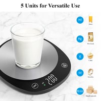 Homebuds 10 kg digitális konyhai mérleg 1g pontossággal, LED kijelzővel, fekete 4