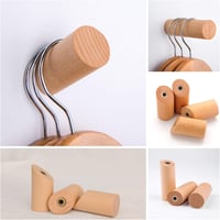 HomeDo 6 db kerek bükkfa fali fogas vintage kabát és kalap kampó 6 cm 2