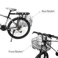 HOMEE Skladací drôtený košík na bicykel, odnímateľný, na prednú aj zadnú montáž, čierny 2