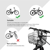 HOMEE Skladací drôtený košík na bicykel, odnímateľný, na prednú aj zadnú montáž, čierny 6