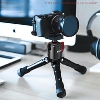 Homeet mini golyós állványfej 25 mm fém tripodhoz 10 kg terhelhetőséggel, 1/4 és 3/8 menet, hot shoe adapterrel 7