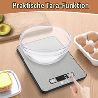 Cântar digital de bucătărie HomeFashion 23x17 cm, 10 kg/1 g, suprafață din oțel inoxidabil, cu afișaj LCD, cântar alimentar multifuncțional pentru uz casnic 6